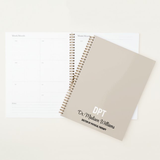 Personalised DPT Doctor of Physical Therapy Gift Planner (Display)