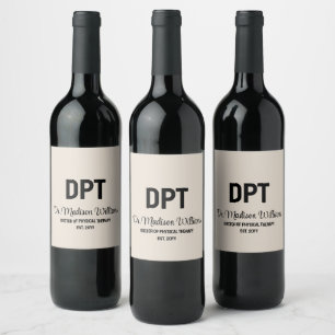 Personalised DPT Doctor of Physical Therapy Gift Wine Label