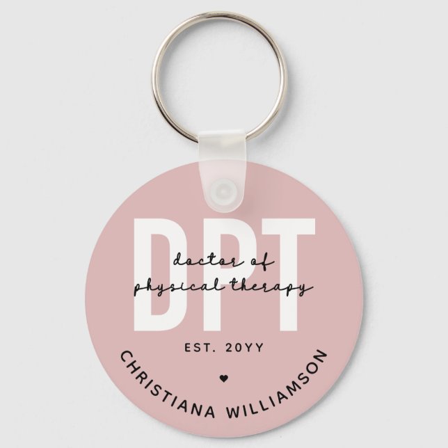 Personalised DPT Doctor of Physical Therapy Key Ring (Front)