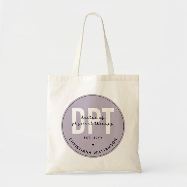 Personalised DPT Doctor of Physical Therapy Tote Bag (Front)