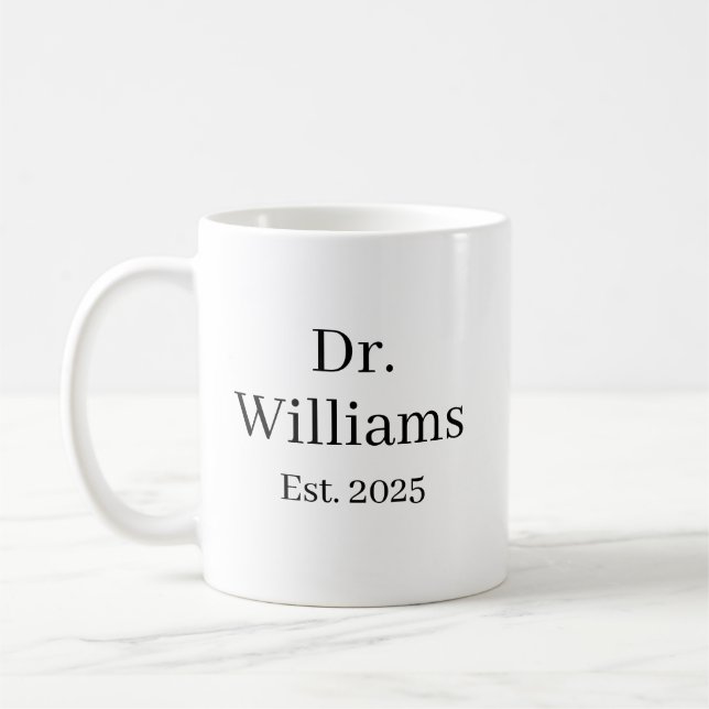 Personalised Dr Coffee Mug, name Ceramic Mug E (Left)