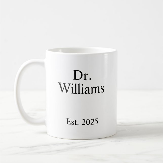 Personalised Dr Coffee Mug, name Ceramic Mug E (Left)
