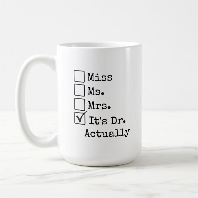 Personalised DR Graduation Mug, New Doctor Gift Coffee Mug (Left)