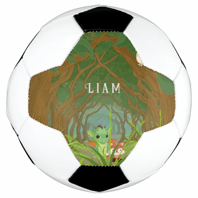 Personalised Dragon and Friend  Football (Front)