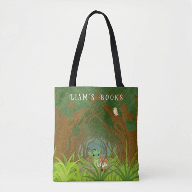Personalised Dragon and Friend  Tote Bag (Front)