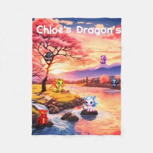Personalised Dragon  Fleece Blanket