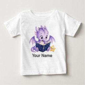 Personalised Dragon Reading Constellation Book Baby T-Shirt
