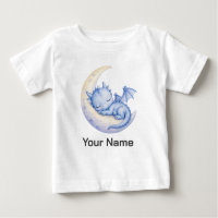 Personalised Dragon Sleeping on Crescent Moon 