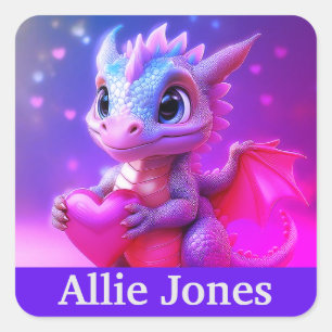Personalised dragon stickers colourful