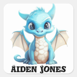 Personalised dragon stickers colourful