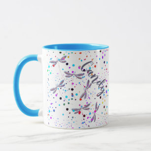 Personalised Dragonflies in flight Mug
