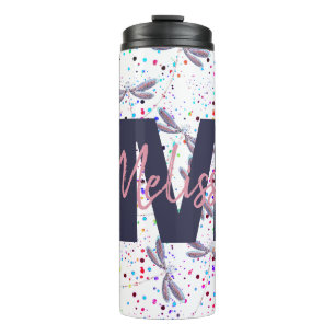 Personalised Dragonflies in flight Thermal Tumbler
