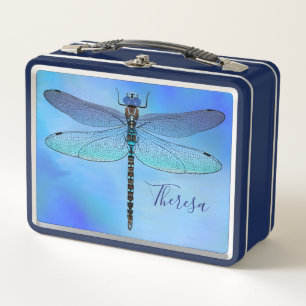 Personalised Dragonfly Navy Lunch Box