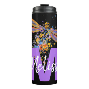 Personalised Dragonfly splatter Thermal Tumbler