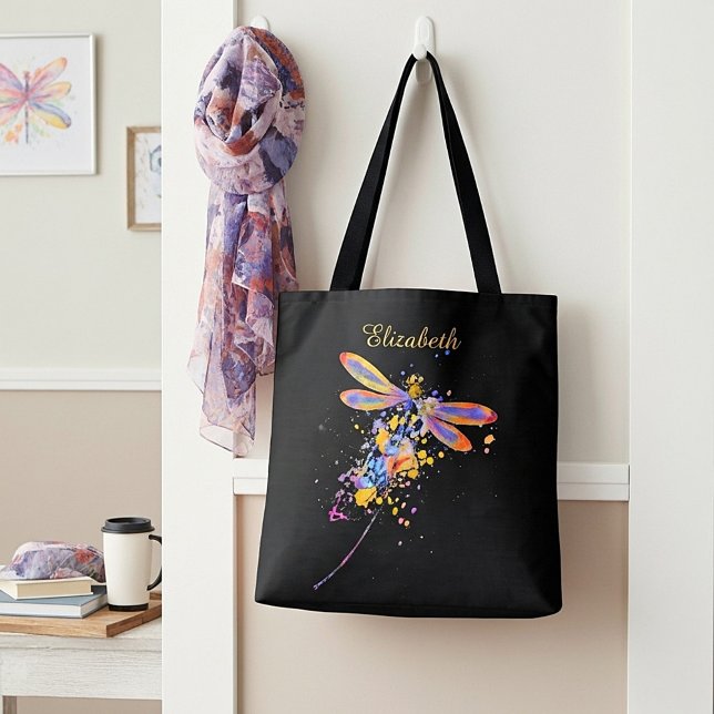 Personalised Dragonfly splatter Tote Bag (Creator Uploaded)