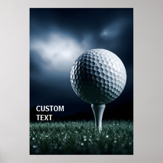 Personalised Dramatic Golf Ball Poster