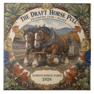 Personalised Draught Horse Pull Fryeburg Fair Main Tile