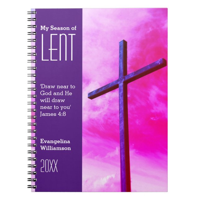 Personalised Draw Near To God Lenten Devotional Notebook (Front)
