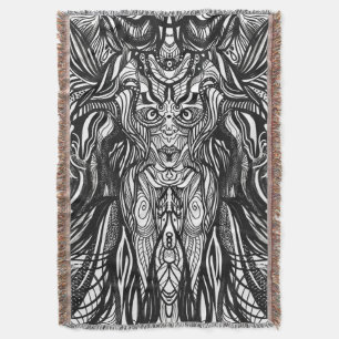 Personalised Drawing Owl Body  Throw Blanket