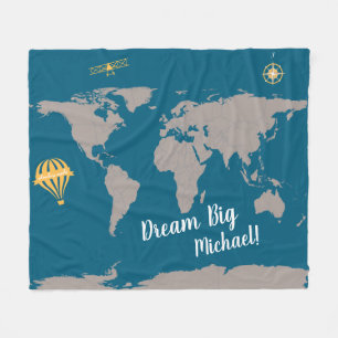 Personalised Dream big with baby's name Fleece Blanket