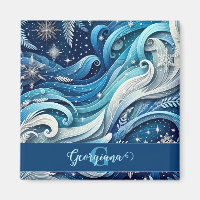 Personalised Dreamy Blue and Frosty Winter Swirls