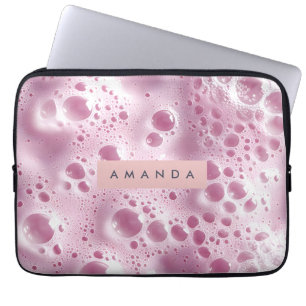 Personalised Dreamy Pastel Pink Bubble Laptop Sleeve