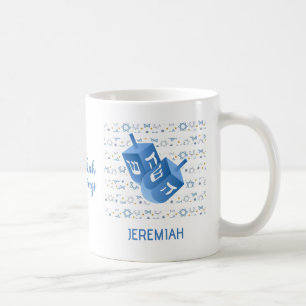 Personalised Dreidel Family Hanukkah Coffee Mug