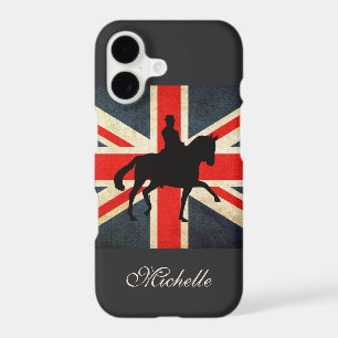 Personalised Dressage Horse and Union Jack UK Flag