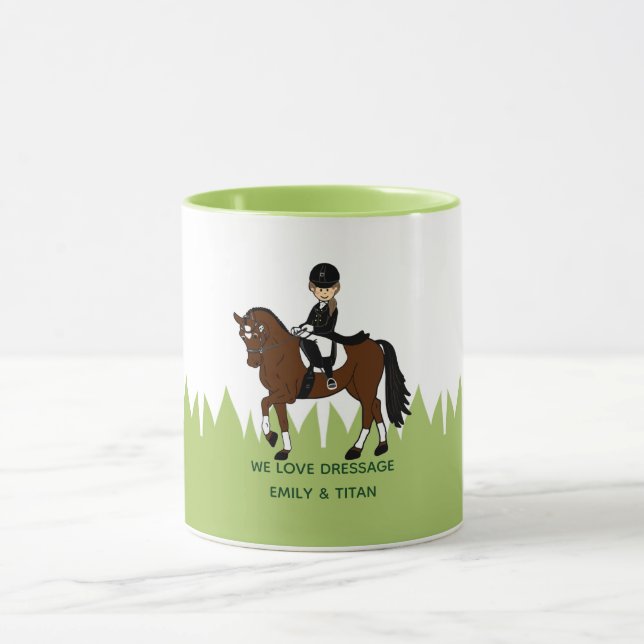 Personalised Dressage Horse Rider Mug For Girls (Center)