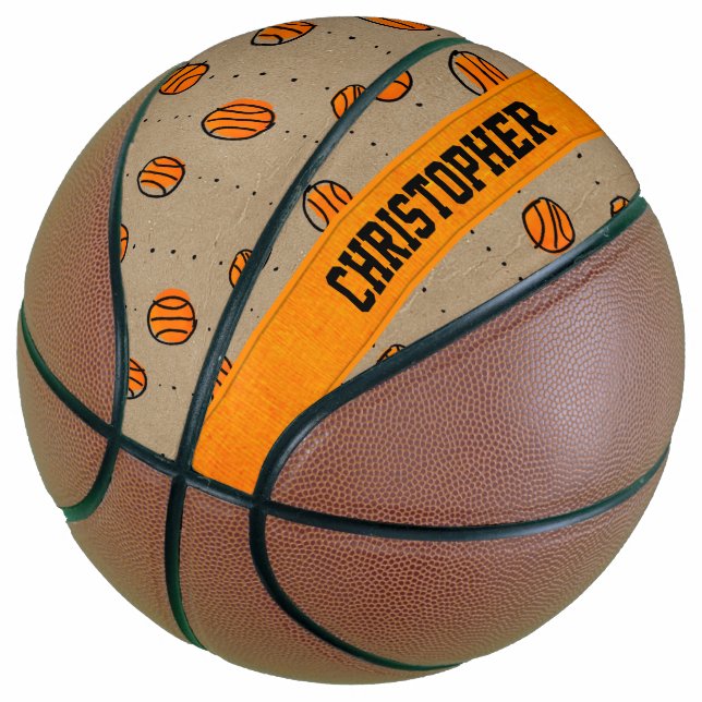 Personalised Dribbling Basketball Pattern (Angled)