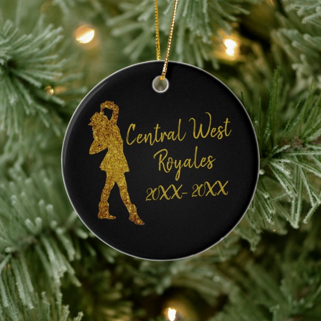 Personalised Drill Team | Black and Gold Ceramic Tree Decoration (Tree)