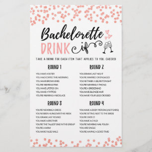 Personalised DRINK IF Bachelorette, Hen Party game