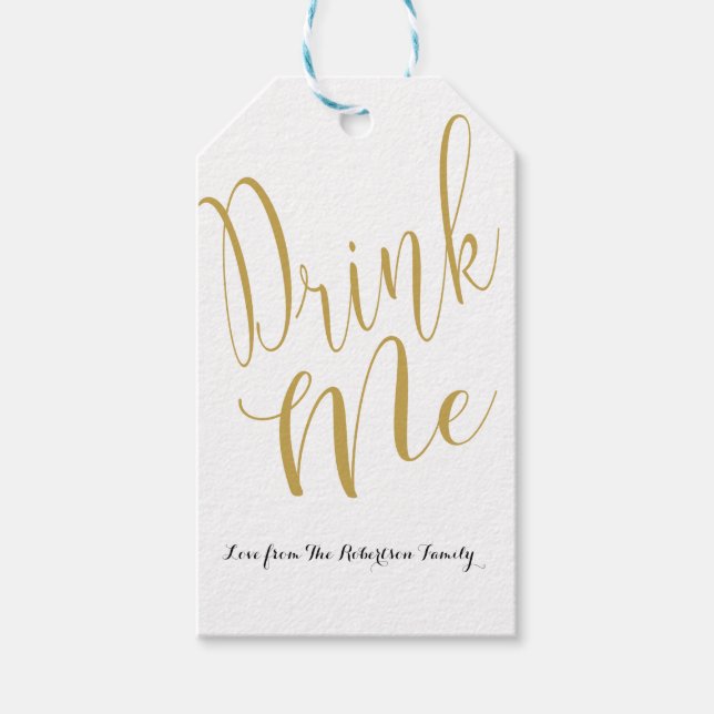 Personalised Drink Me gift tag (Front)
