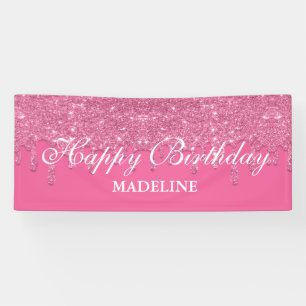 Personalised Dripping Glitter Birthday Banner