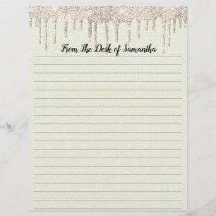 Personalised Dripping Glitter Lined Stationary Custom Letterhead