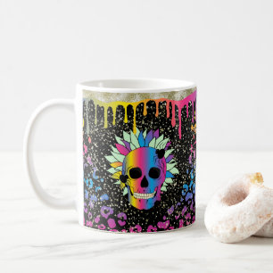 Personalised Dripping Skulls Design Coffee Mug Cup