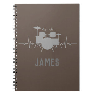 Personalised Drums Heartbeat - Funny drummer  Notebook