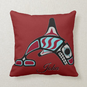 Personalised dual killer whale cushion