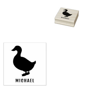 personalised  Duck  Rubber Stamp