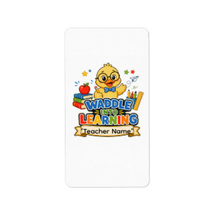 Personalised Duck Teacher Sticker Waddle Into Le