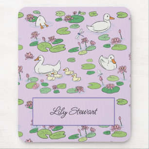 Personalised Ducks & Waterlily Lavender Mousepad