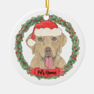 Personalised Dudley Labrador Christmas Ceramic Tree Decoration