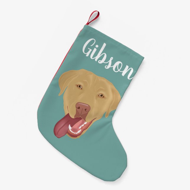 Personalised Dudley Labrador Christmas Small Christmas Stocking (Front (Hanging))