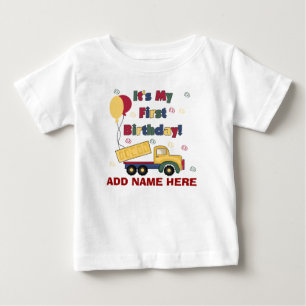 Personalised Dump Truck 1st Birthday Tshirt