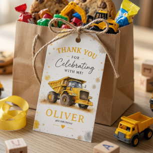 Personalised Dump Truck Birthday Gift Tags