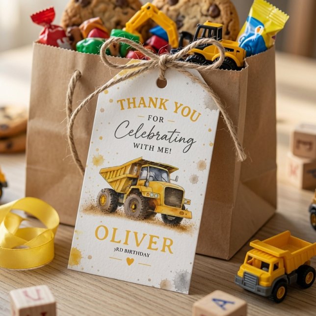 Personalised Dump Truck Birthday  Gift Tags (Creator Uploaded)