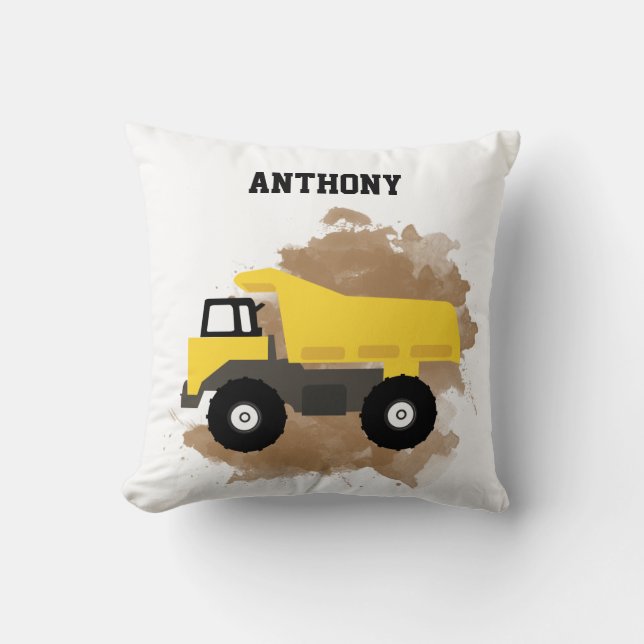 Personalised Dump Truck Construction Mud Cushion (Front)