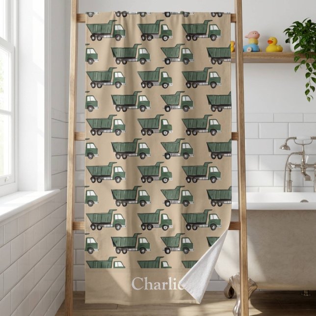 Personalised Dump Truck Kids Bath Towel (Creator Uploaded)