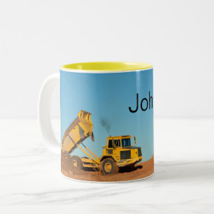 Personalised Dump Truck Two-Tone Coffee Mug