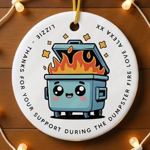 Personalised Dumpster Support Thank You Bestie Ceramic Tree Decoration